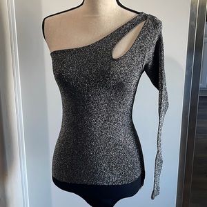 BeBe black and silver body suit size small